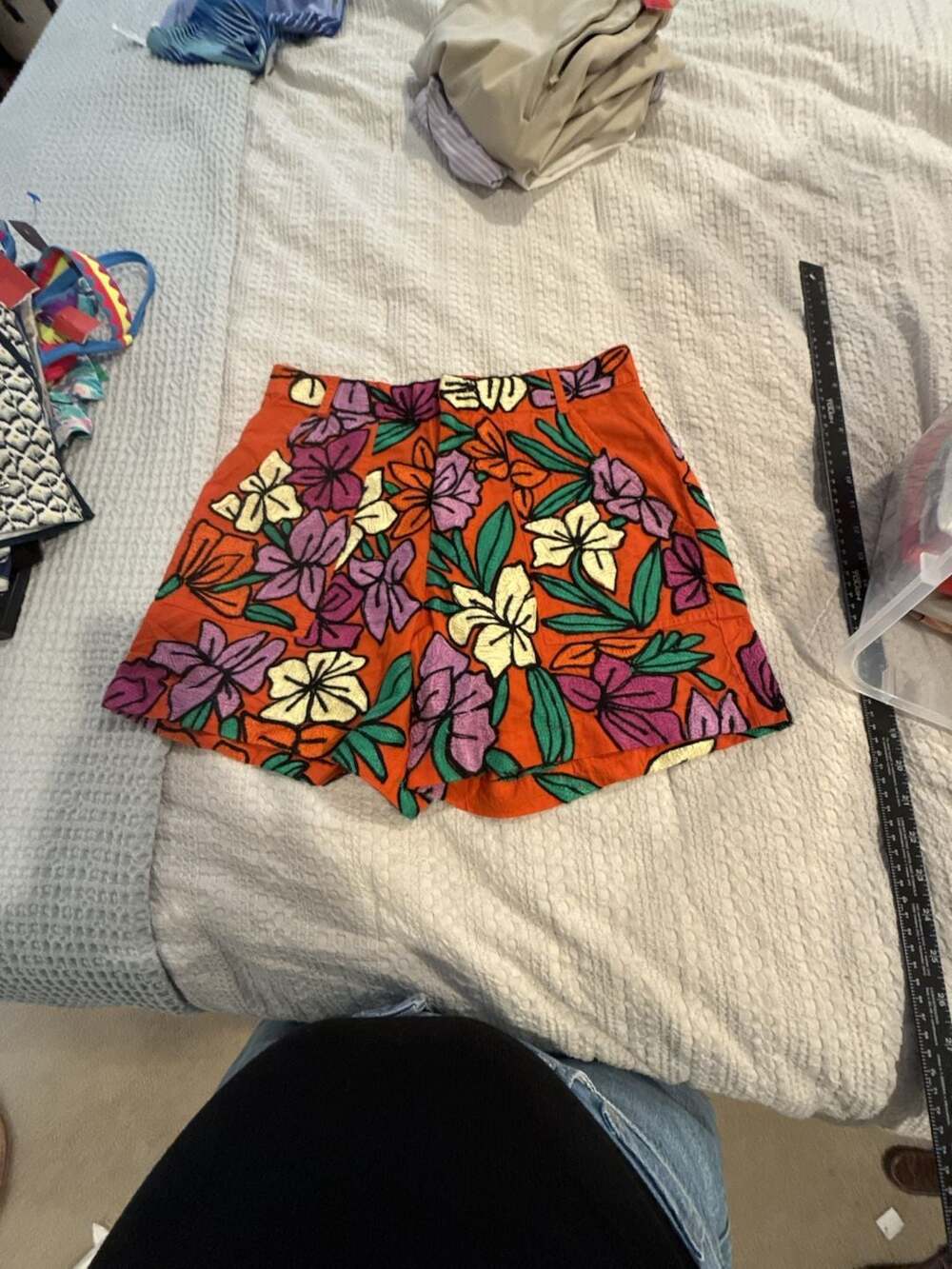 Roller Rabbit Jorales Floral Embroidered High-Rise Shorts